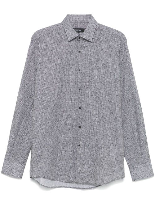 Grid-pattern shirt - White