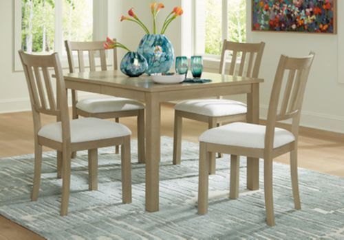 Calmoro Dining Table and 4 Chairs, Gray