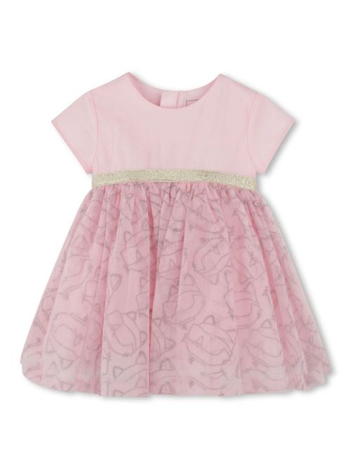 Choupette-print dress - Pink