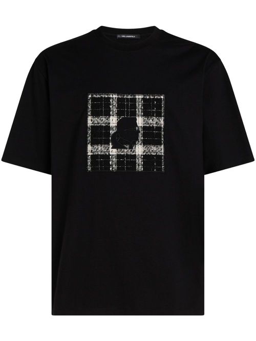 Bouclé-patch T-shirt - Black