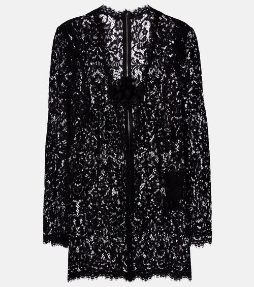 Embroidered scalloped minidress