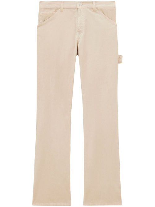 Velvet-effect flared trousers - 1021 CLAY