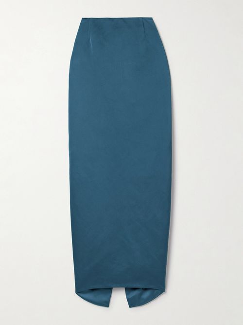 Wasp Recycled Duchesse-satin Maxi Skirt - Blue