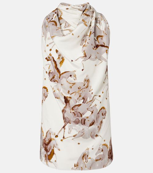 Sleary draped silk top