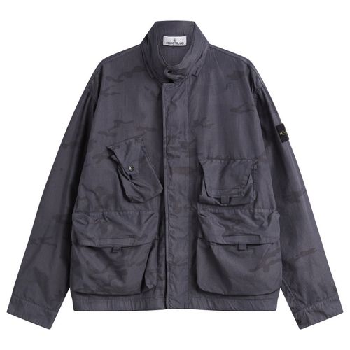 Men's Faded Camo Ripstop-TC Field Jacket in Blue Grey
