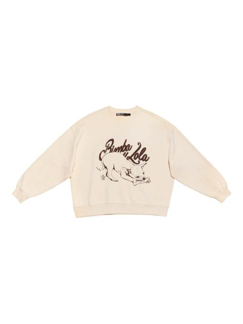 Bimba y Lola graphic-print cropped sweatshirt - Neutrals
