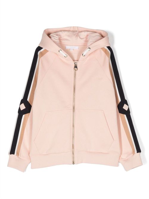 Jersey-fleece zip-up hoodie - Pink