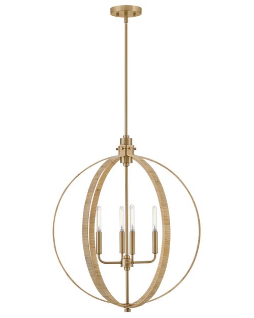 Lacquered Brass LED Chandelier from the Fallon Collection