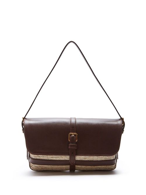 Watermill foldover raffia shoulder bag - Neutrals