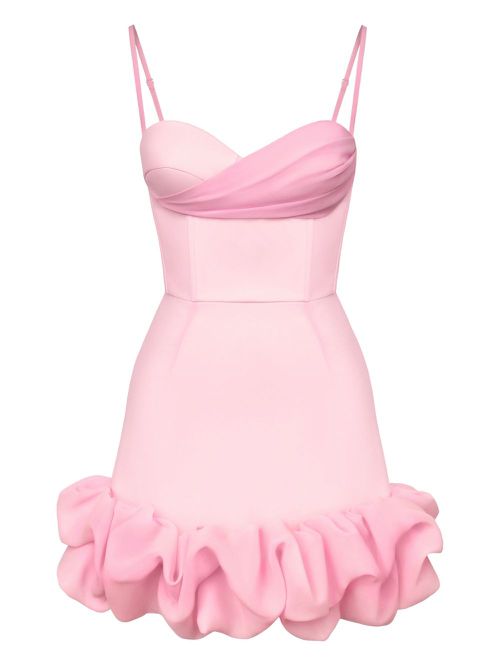 Draped ruffle mini dress - Pink