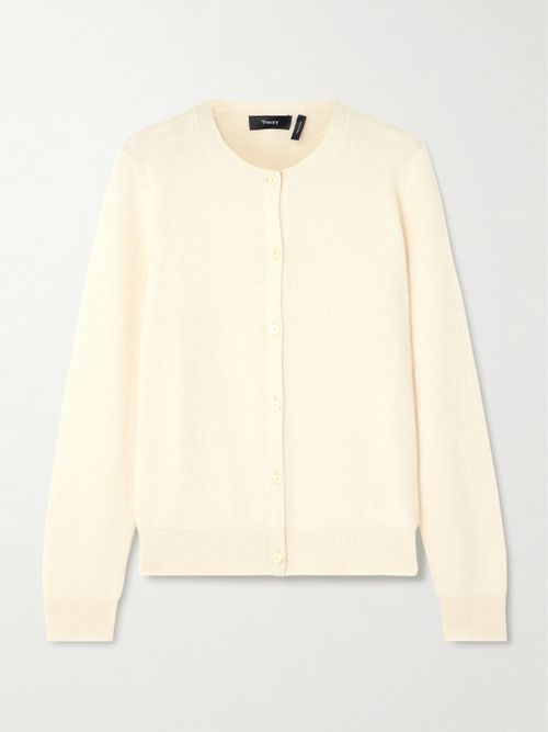Brushed Cashmere Cardigan - Ivory