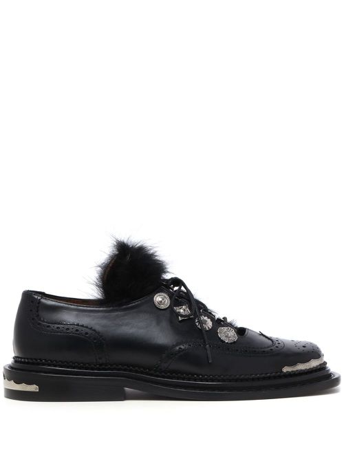 Studded leather brogues - Black