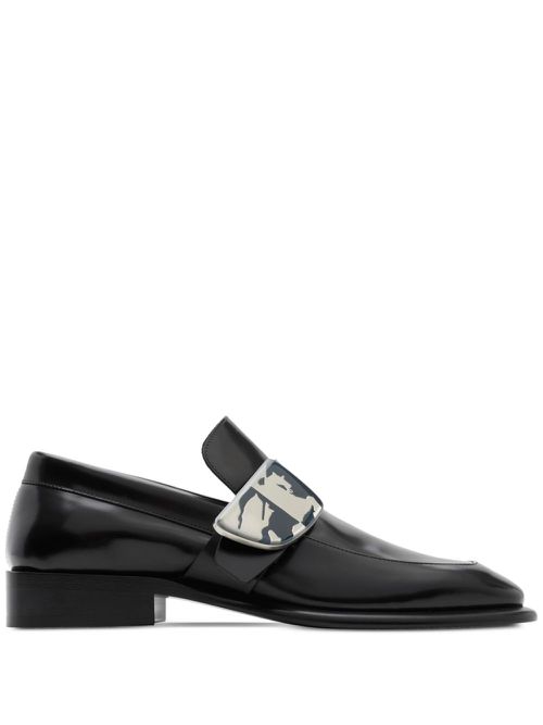Shield leather loafers - Black