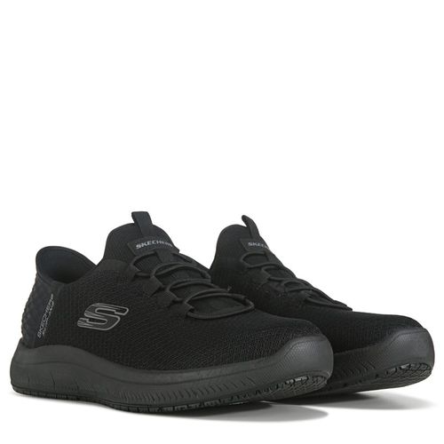 Work Men's Slip-Ins Summits Wide Slip Resistant Sneakers (Black)
