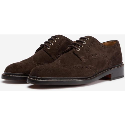 Oliver Sweeney Mens Calf Suede Derby Brogues - Brown