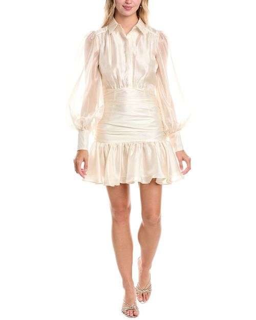 open lace back dress Organza shirt  TOTAL WHITE