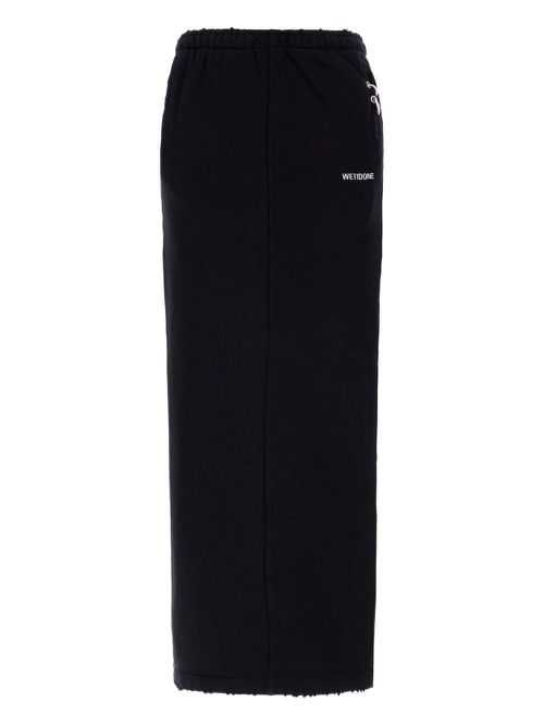 Embroidered-logo maxi skirt - Black