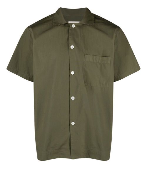 Short-sleeved organic cotton pajama shirt - Green