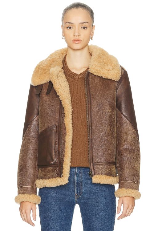 Ralph Lauren Collection Reymond Shearling Coat in Brown