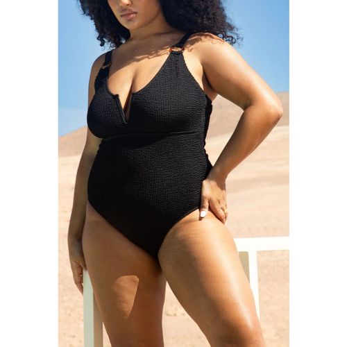Curve Trim Detail Sculpting Crinkle Swimsuit