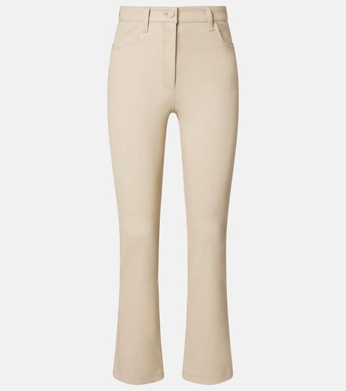 Leather bootcut pants