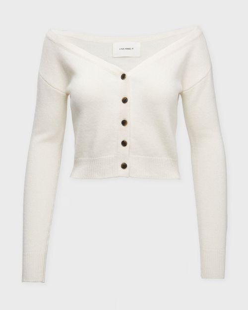 Lisa Yang Cardigan Beata Cashmere White 2