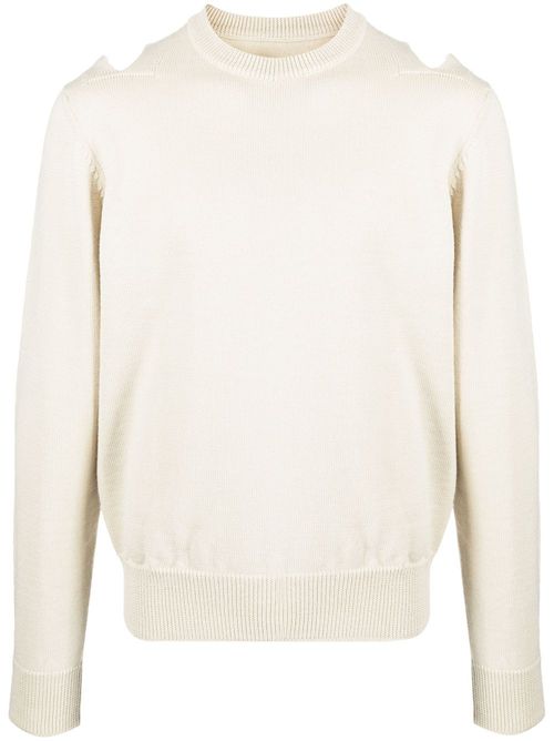 Cut-out wool jumper - Neutrals