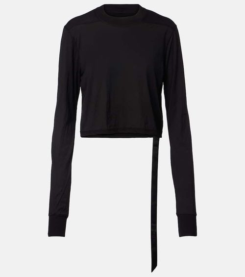 Belted cotton jersey T-shirt