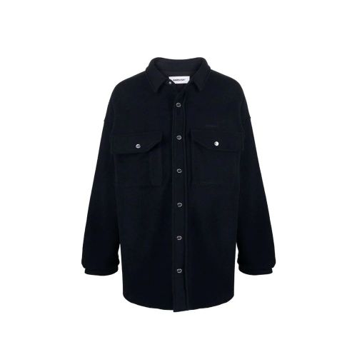 Wool-Blend Overshirt — Navy