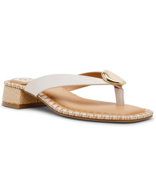 Women's Nuala Whipstitch Embellished Thong Slip-On Dress Sandals - Ivory