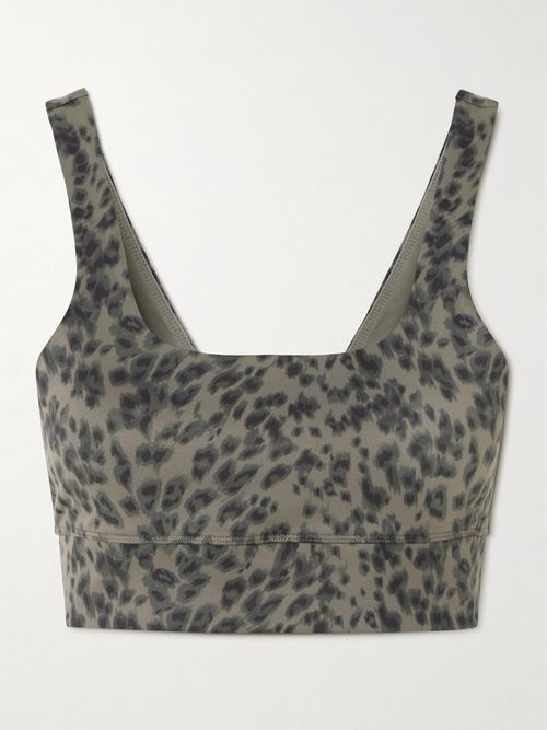 Cori Cheetah-print Freesoft Sports Bra - Brown