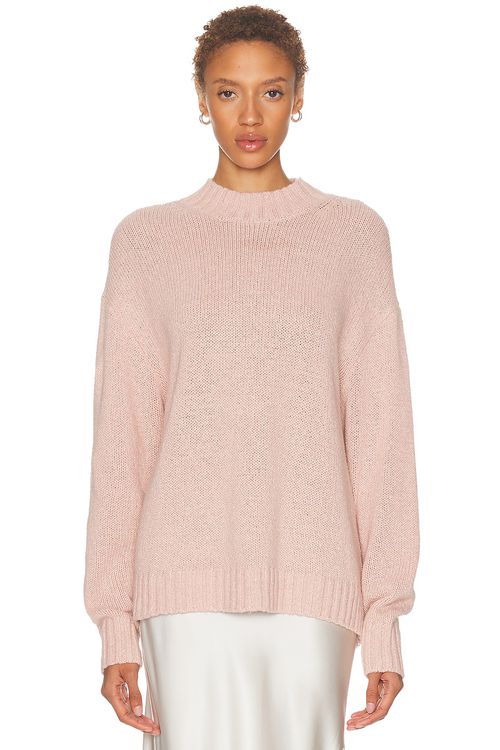 SRG Everlie Mockneck Sweater in Light Pink - Pink. L also in XXS, XS, S
