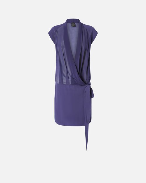 Short wrap dress with sheer details - 36