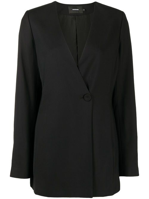 Double-breasted V-neck coat - Black