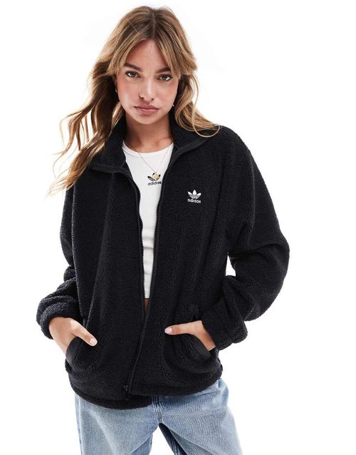 Teddy Fleece Full-Zip jacket in black