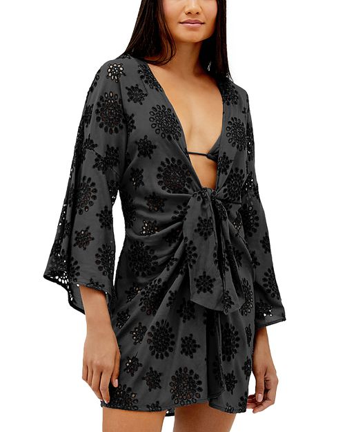 Eyelet Perola Knot Short Swim Cover Up