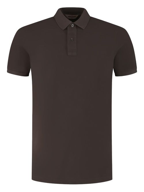 Short-sleeve polo shirt - Brown