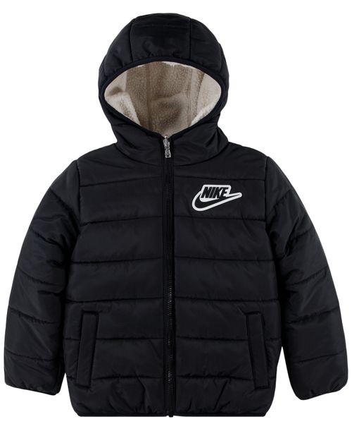 Little Boys Reversible Faux-Sherpa Jacket - Black