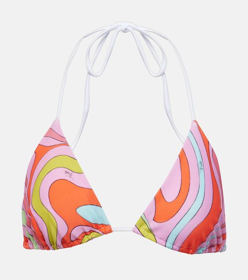 Marmo printed bikini top