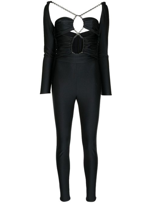Ruched bodice chain jumpsuit - Black