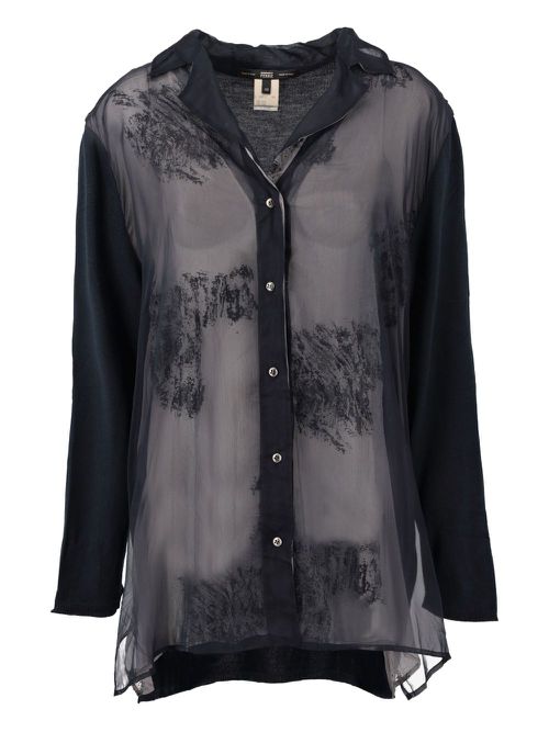 Layered silk shirt - Blue