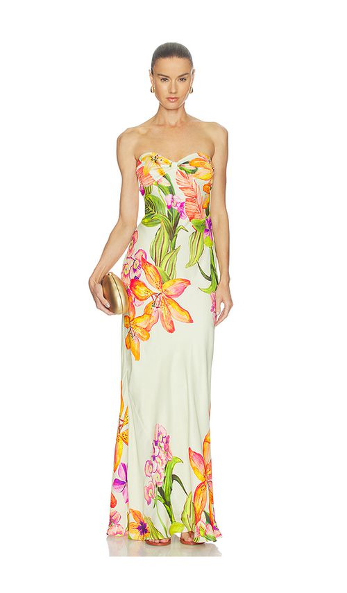 ROCOCO SAND Strapless Maxi Dress in Lemon. S. Also in XXS, XS, M
