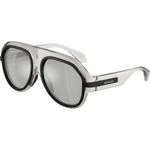Moncler Unisex Moncler ME8012U FYNDER 50078V Sunglasses Injected Grey Silver Pilot Norma