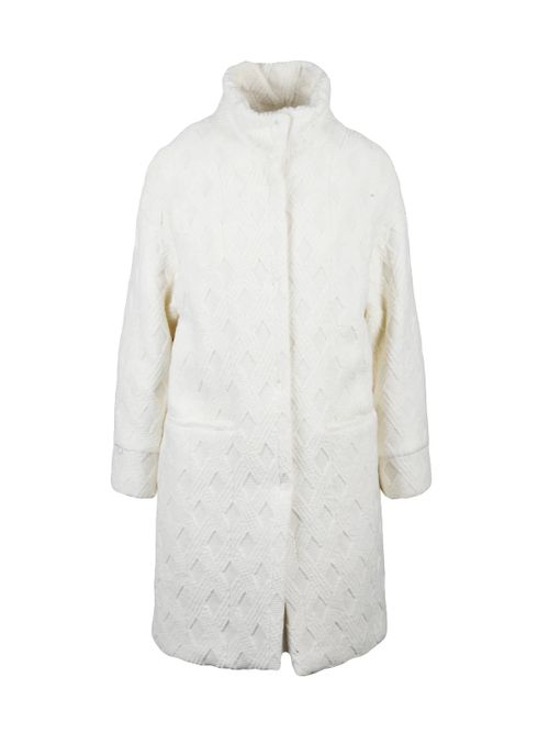 White Virgin Wool-Blend Coat