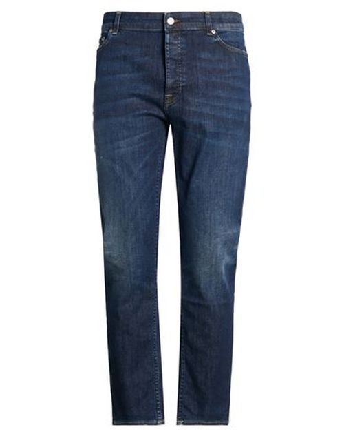 Man Jeans Blue Size 35 Cotton, Elastane