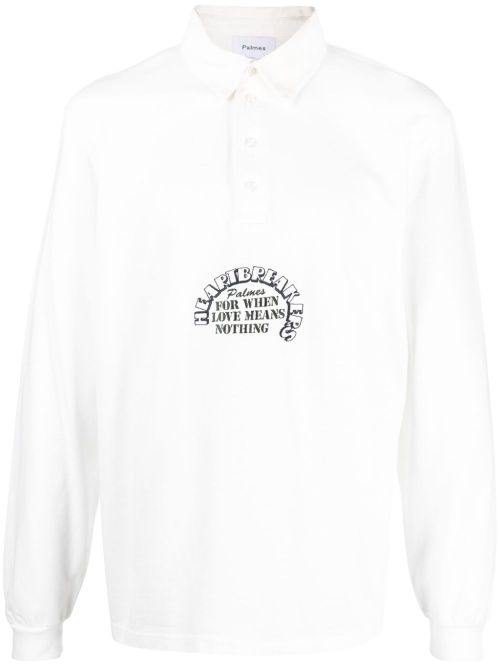 Slogan-Print Organic Cotton Shirt — white