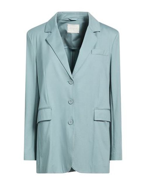 Woman Blazer Slate blue Size 6 Cotton, Elastane