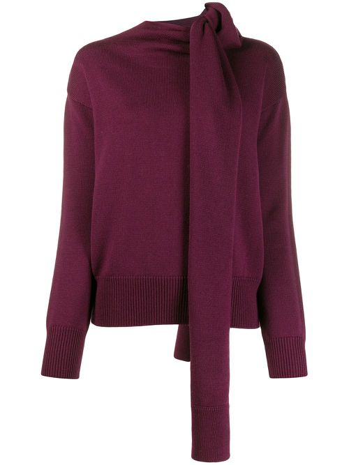 Wrap neck jumper - Purple