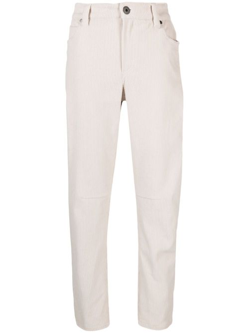 Tapered-leg corduroy trousers - Neutrals