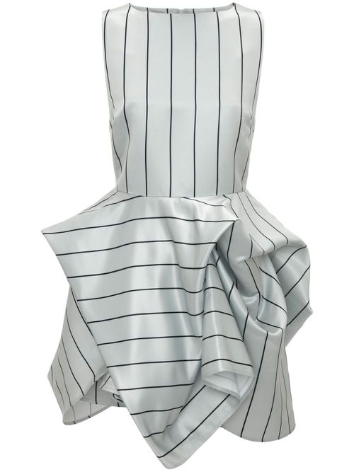 Peplum-hem striped minidress - Grey